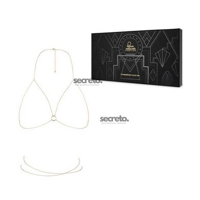 Цепочка портупея Bijoux Indiscrets Magnifique Bra Chain - Gold, украшение на тело SO2656 фото