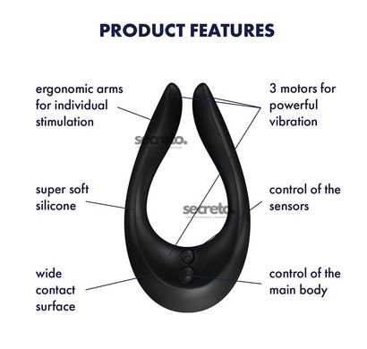 Вібратор для пар Satisfyer Endless Joy Black, 3 незалежні мотори, багатофункціональний SO3993 фото