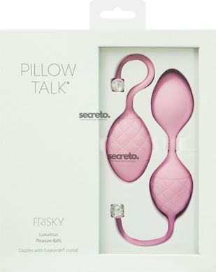 Роскошные вагинальные шарики PILLOW TALK - Frisky Pink с кристаллом, диаметр 3,2см, вес 49-75гр SO2721 фото