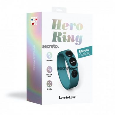 Регульоване ерекційне кільце на кнопках Love To Love HERO RING - TEAL ME SO5088 фото