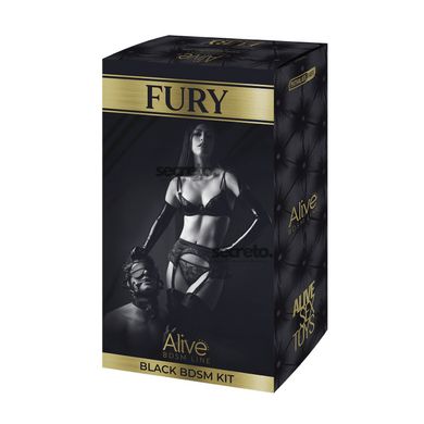 Набір для BDSM Alive FURY Black BDSM Kit, 10 предметів SO6324 фото