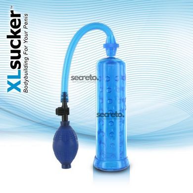 Вакуумна помпа XLsucker Penis Pump Blue для члена довжиною до 18см, діаметр до 4 см E22147 фото