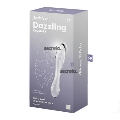 Двосторонній скляний дилдо Satisfyer Dazzling Crystal 1 Transparent, дуже міцний, без стопера SO8785 фото