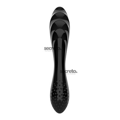 Двусторонний стеклянный дилдо Satisfyer Dazzling Crystal 1 Black, очень прочный, без стоппера SO8786 фото