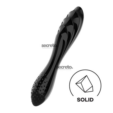 Двосторонній скляний дилдо Satisfyer Dazzling Crystal 1 Black, дуже міцний, без стопера SO8786 фото