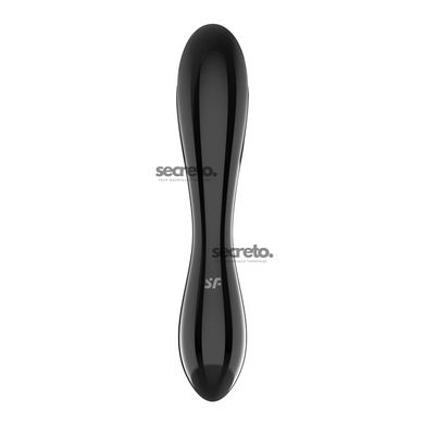 Двосторонній скляний дилдо Satisfyer Dazzling Crystal 1 Black, дуже міцний, без стопера SO8786 фото