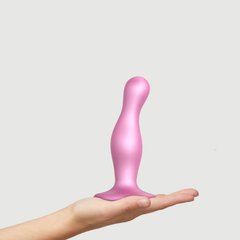 Насадка для страпона Strap-On-Me Dildo Plug Curvy Rose Dragee Metallic M SO7820 фото