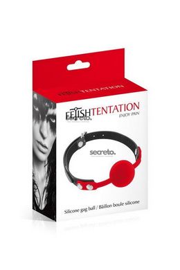 Классический кляп с силиконовым шариком Fetish Tentation Silicone Gag Ball Red SO3734 фото