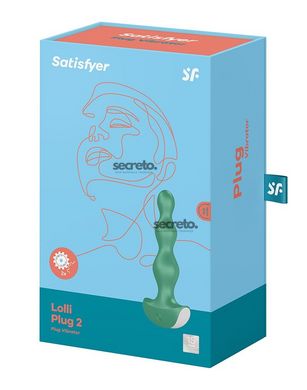 Анальний стимулятор-намистини з двома моторами Satisfyer Lolli-Plug 2 Green SO4926 фото