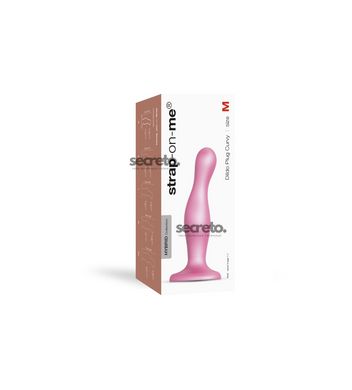 Насадка для страпона Strap-On-Me Dildo Plug Curvy Rose Dragee Metallic M SO7820 фото