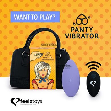 Вібратор в трусики FeelzToys Panty Vibrator Purple з пультом ДК, 6 режимів роботи, сумочка-чохол SO3850 фото