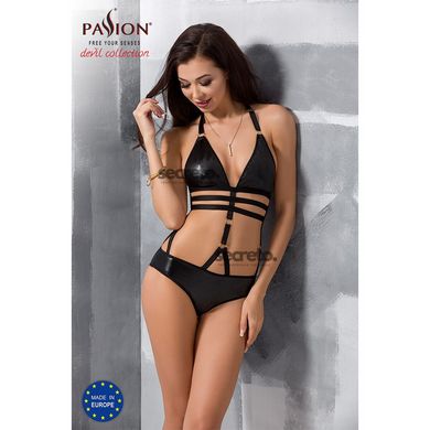 Боди монокини под латекс LAMIS BODY black L/XL - Passion Exclusive PS24801 фото