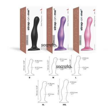 Насадка для страпона Strap-On-Me Dildo Plug Curvy Rose Dragee Metallic M SO7820 фото