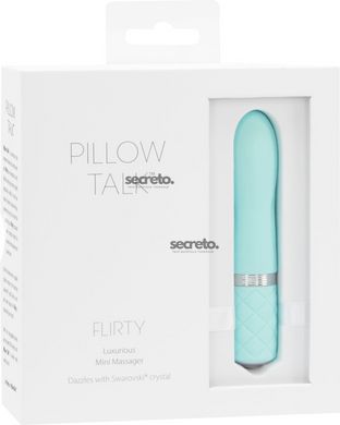 Розкішний вібратор PILLOW TALK - Flirty Teal з кристалом Сваровські, гнучка голівка SO2726 фото