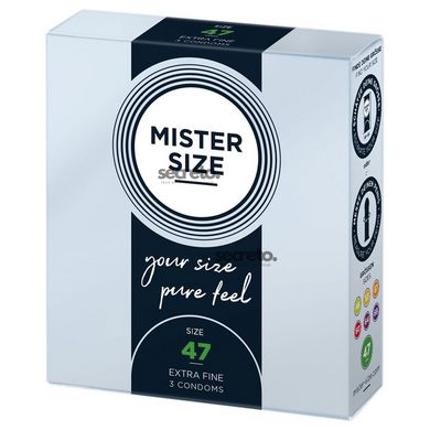 Презервативи Mister Size - pure feel - 47 (3 condoms), товщина 0,05 мм SO8032 фото