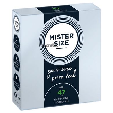 Презервативи Mister Size - pure feel - 47 (3 condoms), товщина 0,05 мм SO8032 фото