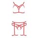 Комплект білизни MAGALI SET OpenBra red S/M - Passion Exclusive: стрепи: ліф, трусики і пояс PS23802 фото 4