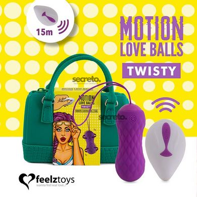 Вагинальные шарики с массажем и вибрацией FeelzToys Motion Love Balls Twisty с пультом ДУ, 7 режимов SO3853 фото