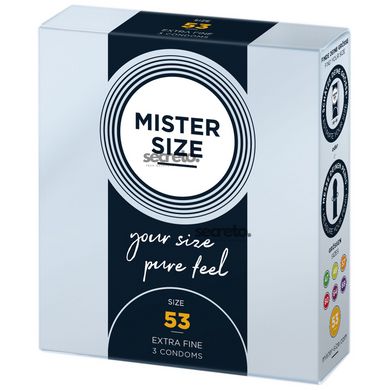 Презервативы Mister Size - pure feel - 53 (3 condoms), толщина 0,05 мм SO8034 фото