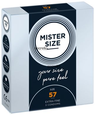 Презервативы Mister Size - pure feel - 57 (3 condoms), толщина 0,05 мм SO8035 фото