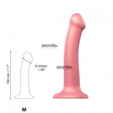 Насадка для страпону Strap-On-Me Mono Density Dildo Rose M, діам. 3,3 см, одношаровий силікон, гнучк SO3568 фото