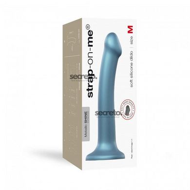 Насадка для страпону Strap-On-Me Mono Density Dildo M Blue, діам. 3,3 см, одношаровий силікон, гнучк SO3569 фото