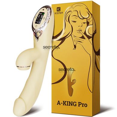 Вакуумный вибратор-кролик с подогревом KISTOY A-King Pro Yellow, с LED-экраном SO4081 фото