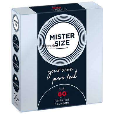 Презервативи Mister Size - pure feel - 60 (3 condoms), товщина 0,05 мм SO8036 фото