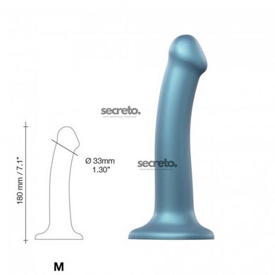 Насадка для страпону Strap-On-Me Mono Density Dildo M Blue, діам. 3,3 см, одношаровий силікон, гнучк SO3569 фото