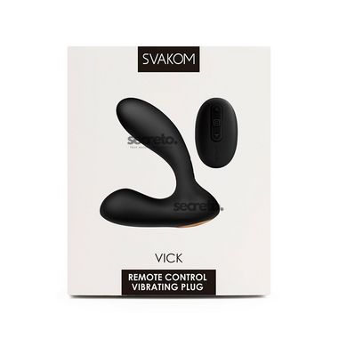 Массажер простаты и вибратор точки G с пультом ДУ Svakom Vick Black SO4849 фото