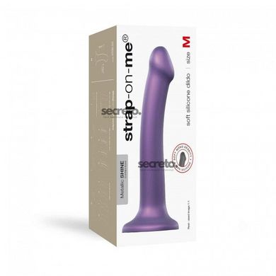 Насадка для страпону Strap-On-Me Mono Density Dildo Violet M, діам. 3,3 см, одношаровий силікон, гну SO3570 фото