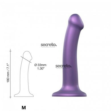 Насадка для страпону Strap-On-Me Mono Density Dildo Violet M, діам. 3,3 см, одношаровий силікон, гну SO3570 фото