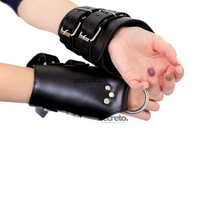 Манжети для підвісу за руки Kinky Hand Cuffs For Suspension з натуральної шкіри, колір чорний SO5183 фото