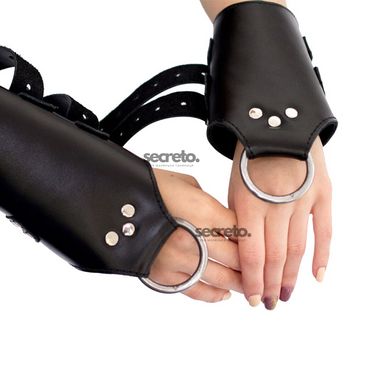 Манжеты для подвеса за руки Kinky Hand Cuffs For Suspension из натуральной кожи, цвет черный SO5183 фото