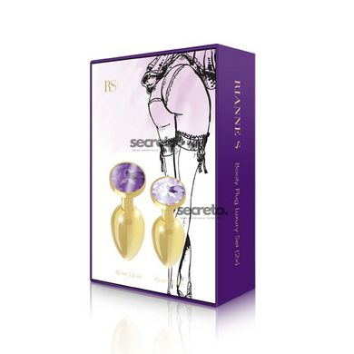 Набор металлических анальных пробок с кристаллом RIANNE S - Booty Plug Luxury Set, диаметр 3 и 3,5см SO3858 фото