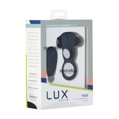 Подвійне ерекційне кільце з вібрацією Lux Active-Triad - Vibrating Dual Cock Ring, пульт ДК SO5575 фото