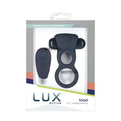 Подвійне ерекційне кільце з вібрацією Lux Active-Triad - Vibrating Dual Cock Ring, пульт ДК SO5575 фото