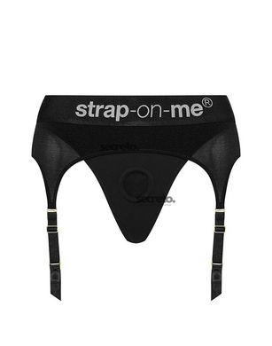 Трусы для страпона с подвязками для чулок Strap-On-Me REBEL HARNESS - XL SO4509 фото