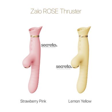 Пульсатор-вібратор із вакуумною стимуляцією клітора Zalo - ROSE Thruster Strawberry Pink SO6682 фото