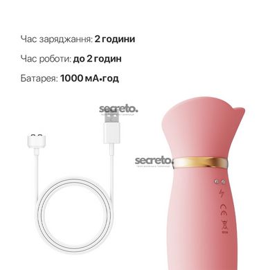 Пульсатор-вібратор із вакуумною стимуляцією клітора Zalo - ROSE Thruster Strawberry Pink SO6682 фото