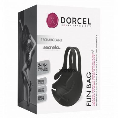 Эрекционное кольцо с вибрацией и стимуляцией мошонки Dorcel FUN BAG, перезаряжаемое SO4870 фото