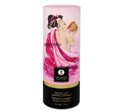 Пінлива сіль для ванни Shunga Dead Sea salt Oriental Crystals — Rose Petal (500 г), сіль Мертвого мо SO6893 фото