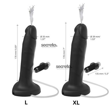 Фалоімітатор, що кінчає Strap-On-Me Squirting Cum Dildo Realistic Black, діам. 3,5 см, силікон SO9015 фото