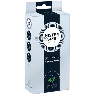 Презервативи Mister Size - pure feel - 47 (10 condoms), товщина 0,05 мм SO8042 фото