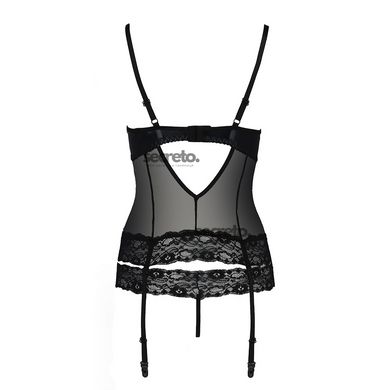 Корсет с открытой грудью NORTH CORSET black S/M - Passion Exclusive, пажи, трусики, шнуровка PS24005 фото