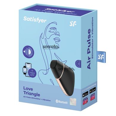 Вакуумный клиторальный стимулятор Satisfyer Love Triangle Black с управлением через интернет SO3894 фото