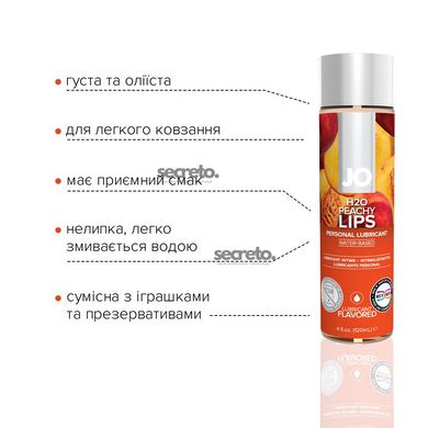 Смазка на водной основе System JO H2O — Peachy Lips (120 мл) без сахара, растительный глицерин SO1777 фото