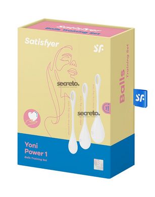 Набір йоні намистин Satisfyer Yoni Power 1 White, діаметр 2-2,5-3см, вага 22-46-74гр SO6735 фото