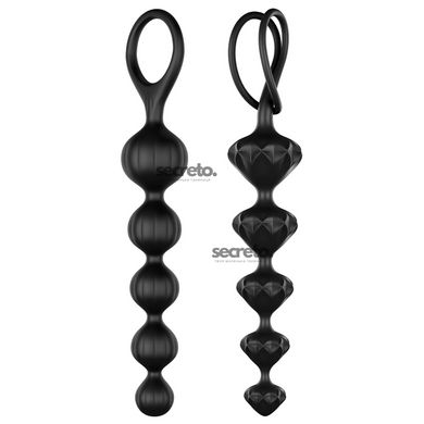 Набір анальних намистин Satisfyer Beads Black, силікон, макс. діаметр 3,3 см та 3,5 см SO2740 фото