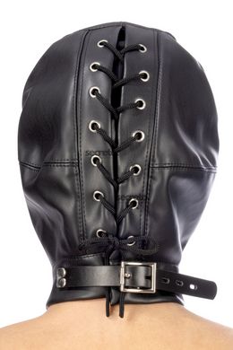 Капюшон для БДСМ зі знімною маскою Fetish Tentation BDSM hood in leatherette with removable mask SO4672 фото